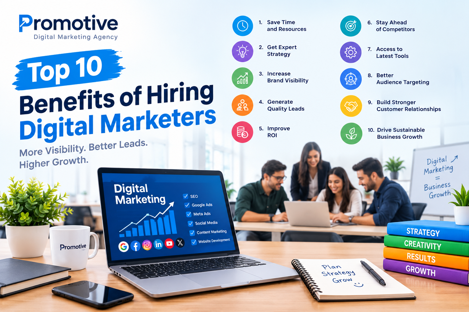 Top 10 Benefits of Hiring Digital Marketers